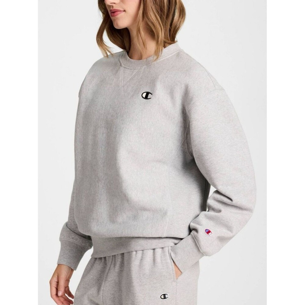 Champion Women's Fleece Crewneck Sweatshirt - Heather Gray
